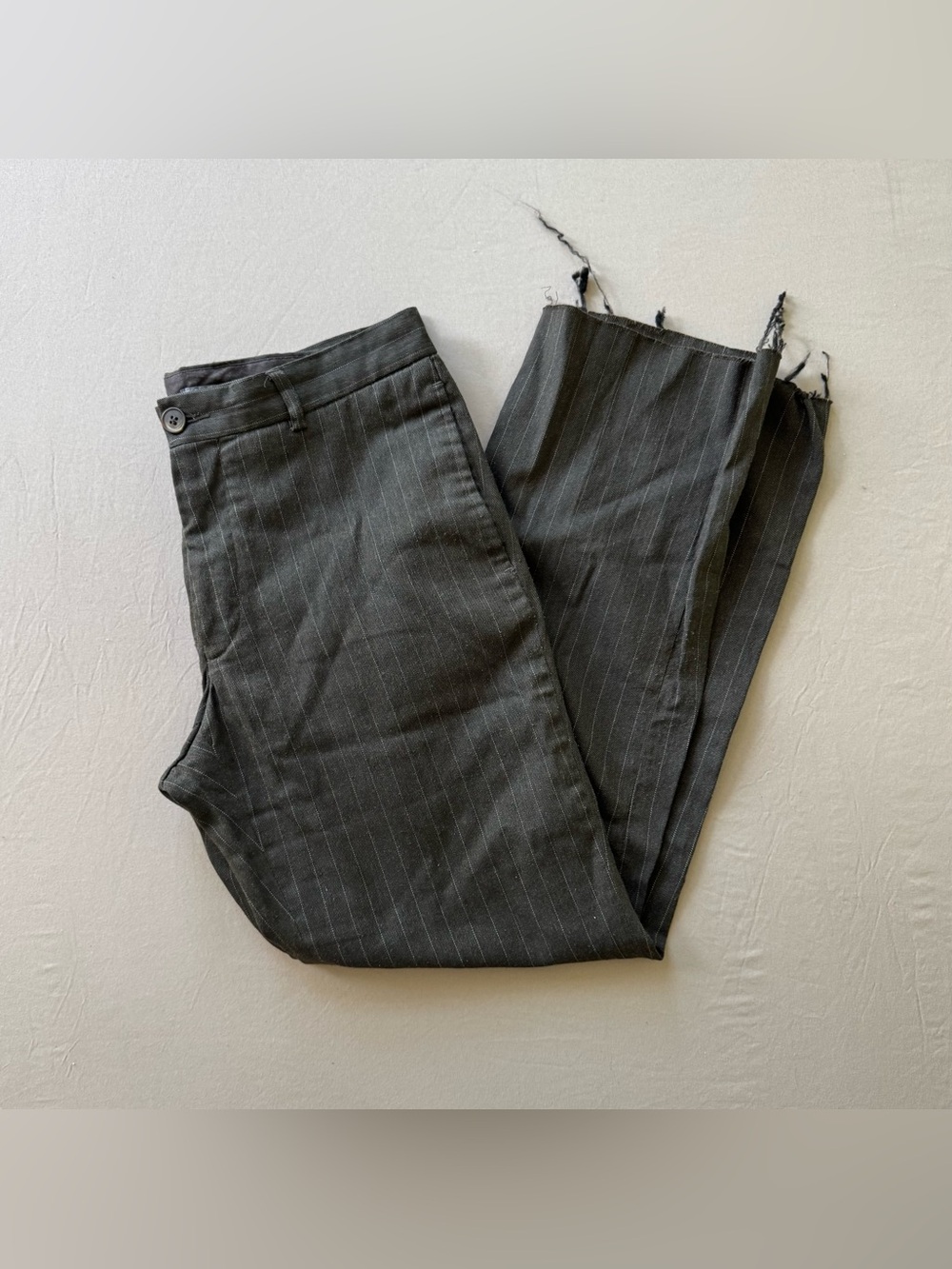 Vintage H&M Raw Hem Pinstripe Trousers